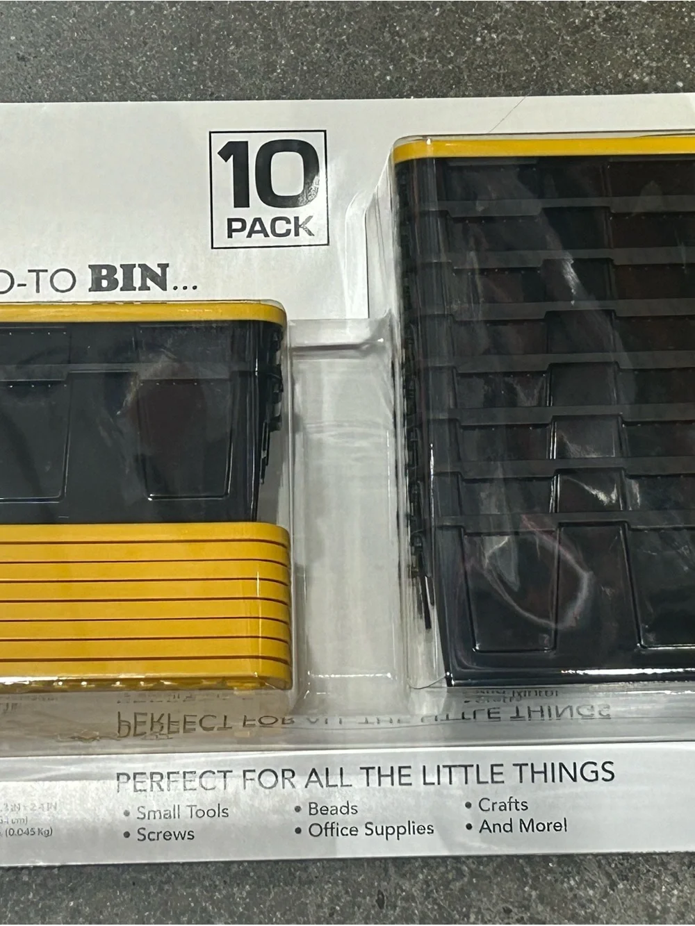 MINI BIN. 10-Pack - Yellow & Black